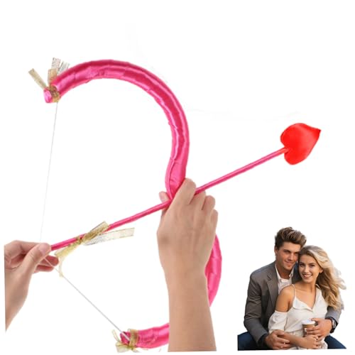 AOpghY Cupid Bow und Pfeilset 17.72 Zoll Herz Form niedliche Valentinstag Cupid Bow Cupid Kostüm für Cosplay Weihnachten, Rose Red Holiday und Maskerade Dress Up Supplies von AOpghY