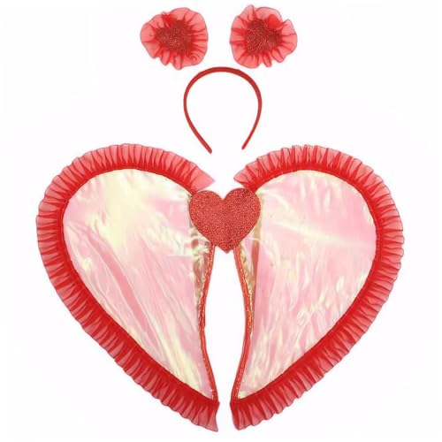 AOpghY Cupid Kostüm Frauen 2pcs/Set Romantic Cupid Kostüm umfassen Cupid Wing & Head Band Cupid Cosplay -Kostüm, rote Feiertag und Maskerade Dress -up -Vorräte von AOpghY