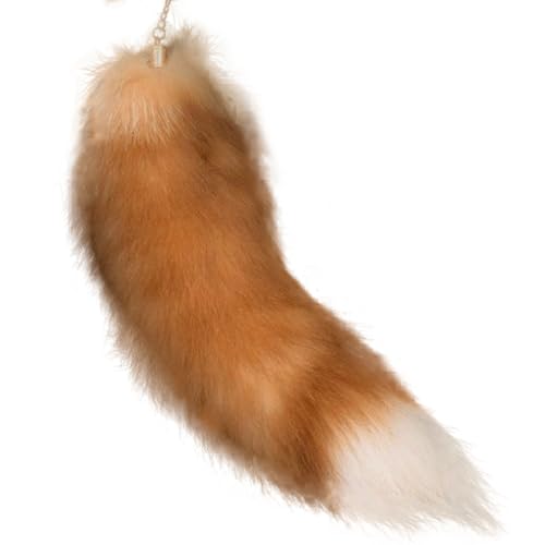 AOpghY Faux Therian Tail, 15-15,8 Zoll Fuchs Schwanzschlüsselkette, modische Flauschige pelzige Schwanz, wunderschöner Faux-Pelz-Schwanz-Cosplay-Spielzeugsty von AOpghY