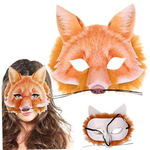 AOpghY Fox Maske, 6,7x6.7 Therianische Maske mit elastischer Band, atmungsaktive Tiermasken für Erwachsene Kinder, Fox -Kostüm für Maskerade Carnival Halloween Theme Party Dress Supplies von AOpghY