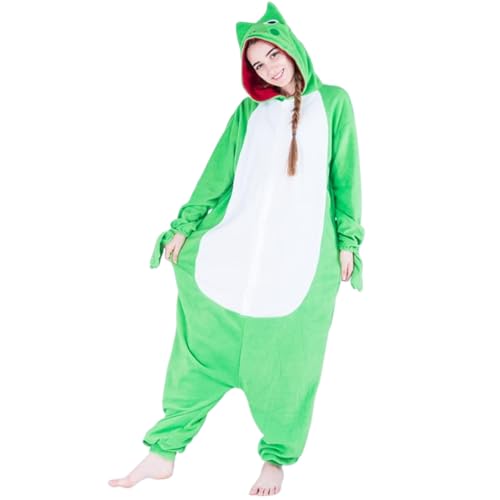 AOpghY Froschkostüm für Erwachsene Ganzkörper Frosch -Strampler mit Kapuze Unisex Halloween Kostüme Button Schließung Polyester lustige Kostüme, S -up und so tun, als Ware zu tun von AOpghY