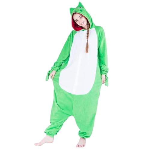 AOpghY Froschkostüm für Erwachsene Ganzkörper Frosch -Strampler mit Kapuze Unisex Halloween Kostüme Button Schließung Polyester lustige Kostüme, l anziehen und vorstellens Ware zu tun von AOpghY