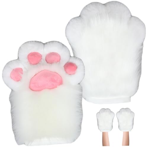 AOpghY Halloween pelzige Pfoten 1 Paar Fauxpelzen Plüschkatze Pfoten Handschuhe Fingerlose Therianpfoten nie von AOpghY