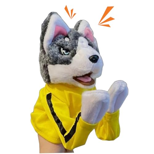 AOpghY Handpuppen Kung Fu Boxing weich klingbare Hand Interaktive Husky Puppenspiel Kleinkind Waschbar Plüsch Schlacht Boxen Husky Spielzeug Freizeitspielzeug von AOpghY