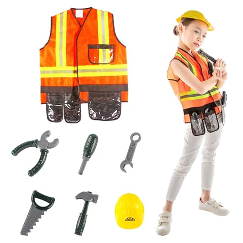 AOpghY Kids Construction Kostüm reflektierendes Mehrfach-Tischet-Halloween-Kostüm für Kinder mit Bauspielzeug Jungen Dressing Urlaub Kostüme und Dress-up-Vorräte von AOpghY