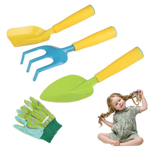 AOpghY Kids Gardening Set 4PCS/Set Mini Ergonomic Kleinkind Gartenset Set Lebendige, abgerundete Ecke Bildungsgärten -Gartenwerkzeuge für Outdoor -Pretend Play Supplies von AOpghY