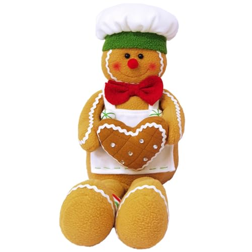 AOpghY Lebkuchen -Ornamente Weihnachten Lebkuchen -Mann Plüschspielzeug 22 Zoll, Lebkuchen -Plüsch -Ornamente für Weihnachten Geburtstag Geschenke, Stil 1 Lebkuchen Ornamente von AOpghY