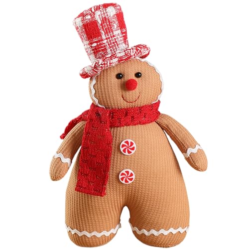 AOpghY Lebkuchen -Plüsch mit Kleidung auf Standinghaltung Lebkuchendekoration Decorable Gingerbread Weihnachtsdekoration für Zuhause, Party, Mann Freizeitspielzeug von AOpghY