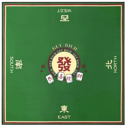 AOpghY Mahjong Mat, 32x32-Zoll Mahjong Tischmatte, Nicht-Slip-Rausch-Reduktion Mahjong Tischabdeckung, Roll-up-Spielmatte für Tisch Mahjong, Poker, Karten-, Board- und Fliesenspiel-Spielmatten-Boards von AOpghY