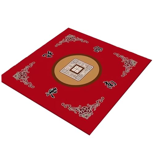 AOpghY Mahjong Mat 32x32 '' Anti-Slip Mahjong Tischmatte Rausch Reduktion Mahjong Mat für Tisch weich ＆ Wear-resistentes Mahjong-Spiel Matte rote Spielzeuge und Spielevorräte von AOpghY