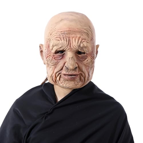 AOpghY Old Man Maske Falten mit vollem Kopf Halloween Realistische Gesichtsmaske mit Augenlöchern Flexible weiche Latexmaske für Maskerade -Party -Requisiten Maskerade Dress endet von AOpghY