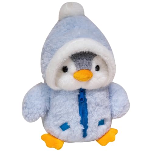 AOpghY Penguin Plüsch, niedliches Pinguin -Stofftier mit Hut und Kleidung 10 kuschelige Weihnachtsgefüllte, weiche Körperpudgy -Pinguine, Blaue Neuheit und lustige Spielzeuge von AOpghY