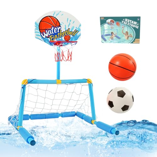 AOpghY Pool Basketball Hoop 3-in-1 schwimmend Basketball Hoop Mächtige Auftrieb Wasser Basketball & Fußball Schwimmbad Kinder Basketball Hoop Pool Spiel Spielzeug Pool Basketball Hoop von AOpghY