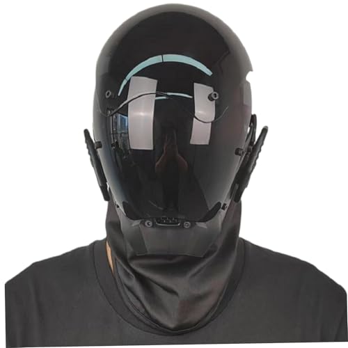 AOpghY Punkmaske für Männer Schwarze futuristische Maske PC Dekorative Lehrmaske Cyber ​​-Maske für Cosplay Party Halloween Music Festival tun Play Supplies von AOpghY