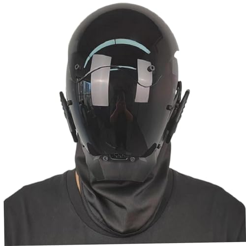 AOpghY Punkmaske für Männer Schwarze futuristische Maske PC Dekorative Techwear -Maske Cyber ​​-Maske für Cosplay -Party Halloween Music Festival Masquerade Dress endet von AOpghY