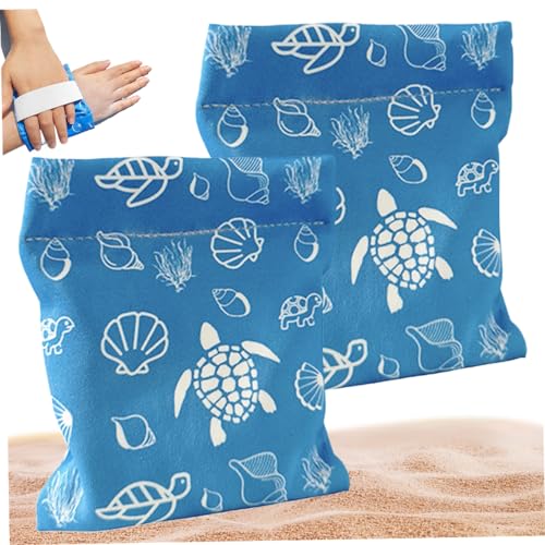 AOpghY Sandentferner für Beach, 2 PCS 4,1 x 5,1 Zoll Sandentfernungstasche mit Talkumpulver, Sandwischfäden für Strandparty, Urlaubsstil 1 Outdoor Sports Games und Spielzeug von AOpghY