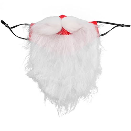 AOpghY Santa Beard Maske Halbgesicht Santa Maske Leichte atmungsaktive Weihnachtsklaus -Maske für Erwachsene mit Verstellbarer Ohrgurt Weihnachtsgesichtsmaske Festliche Masquerade Dress -up -Vorräte von AOpghY