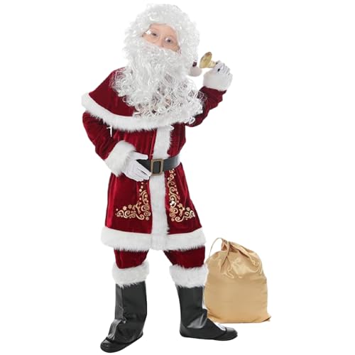 AOpghY Santa Kostüm mit Accessoires Santa Anzug Santa Kostüm Erwachsene Männer stilvoll und lustig für Kinder Geschenk Weihnachtsfeier Display Dekoration, m Dress Up und tun zu tun, um Waren zu geben von AOpghY