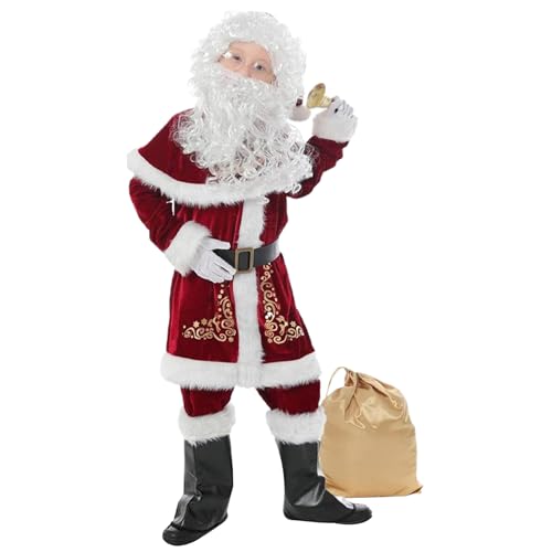 AOpghY Santa Kostüm mit Accessoires Santa Anzug weiche und komfortable Santa Kostüm Erwachsene Männer stilvoll und lustig, l Urlaub Kostüme und Dress -up -Vorräte von AOpghY