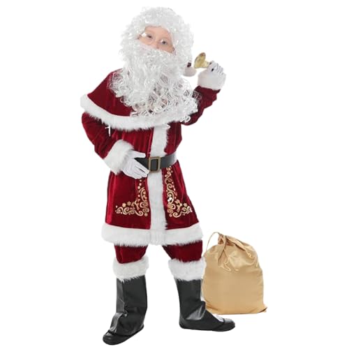 AOpghY Santa Kostüm mit Accessoires Santa Anzug weiche und komfortable Santa Kostüm Erwachsene Männer stilvoll und lustig, l Urlaub und Maskerade Dress ups endet von AOpghY