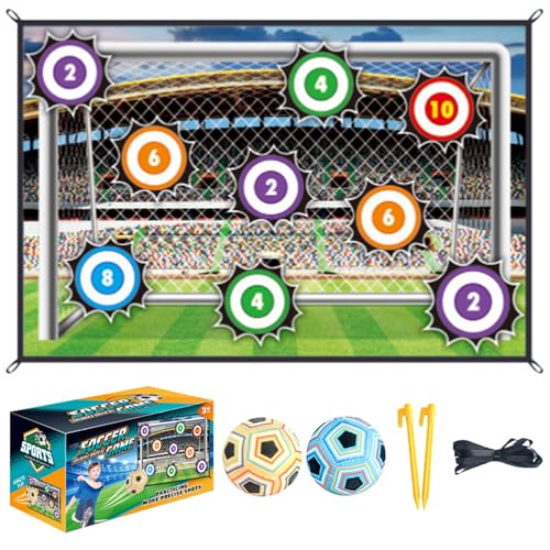 AOpghY Soccer Games Set enthält 59x39 Zoll Target Toss Mat ＆ 2 klebriger Indoor -Fußballball, Fußball -Set mit 4 Sticking -Haken, 2 gemahlenen Einsätzen, 4 Bändern, Style 2 Indoor Soccer Ball von AOpghY