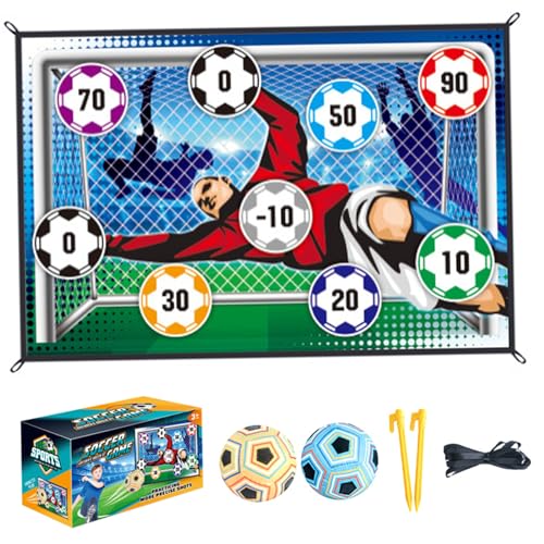 AOpghY Soccer Games Set enthält 59x39 -Zoll -Target -Wurf Mat ＆ 2 klebriger Innenfußballball, Fußball -Set mit 4 Sticking -Haken, 2 gemahlenen Einsätzen, 4 Bändern, Style 1 Indoor Soccer Ball von AOpghY