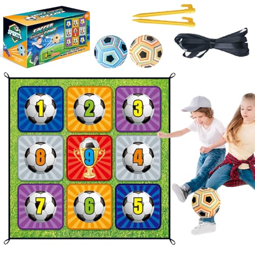 AOpghY Soccer Games Set enthält 59x59 -Zoll -Ziel -Wurf Mat ＆ 2 klebriger Indoor -Fußballball, Fußball -Ball -Set mit 4 Sticking -Haken, 2 gemahlenen Einsätzen, 4 Bändern, Style 2 Indoor Soccer Ball von AOpghY