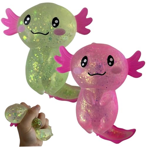 AOpghY Spannungsspielzeug 2pcs Glitter Axolotl Squeeze Toys Entspannte Axolotl Spielzeug entspannende sensorische Spannung Zuckerball Axolotl Stretchy Zappet Toys, Neuheit Toys von AOpghY