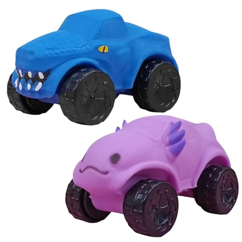 AOpghY Spielzeugautos, 2pcs süße Dinosaurierautos, Prise und Pressable Slow Rebound Cars Spielzeug, Dehnbare Bildungswagenautos für Kinder Neuheit und lustige Spielzeuge von AOpghY