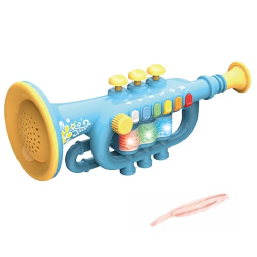 AOpghY Spielzeugsaxophon, einstellbares Volumen, mehrere Rhythmen, Aufzeichnungssaxophonspielzeug mit leichten Effekten und Musik, interaktive pädagogische Kindersaxophon, Blue Toy Saxophon von AOpghY