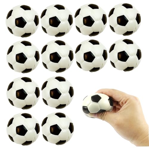 AOpghY Squeeze Ball für Kinder 12pcs Fußballmuster Stress Ball 2 Zoll Handtherapie Ball Resilient Stress Entbindung pu Squeeze Spielzeug für Home School Novelty Toys von AOpghY