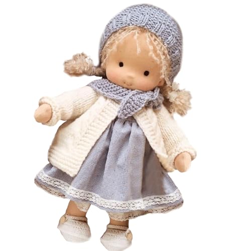 AOpghY Stoffpuppe 9.5x2,4x4.7 '' entzückende weiche Plüsch -Babypuppe mit Clodhut und Schal Exquisite Mini -Babypuppen Weihnachten Rollenspiel Geschenk süßes Plüschspielzeug von AOpghY