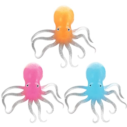 AOpghY Stressspielzeug 3PCS Octopus-förmige Squeeze-Spielzeug 5.9x1.6 Gummi-Zappelspielzeug widerstandsfähiger tragbar von AOpghY