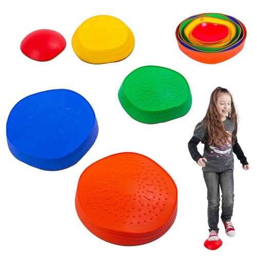 AOpghY Trittsteine ​​für Kinder 1 Set Nicht-Rutsch-Trittsteine ​​Gleichgewicht Stufen Steine ​​farbenfrohe interaktive Entwicklungsvorschulenspielzeug für 3+ Outdoor-Spiele und -spielzeuge von AOpghY