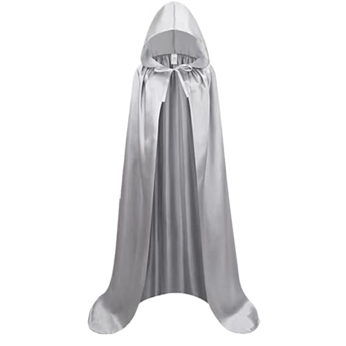 AOpghY Umhang mit Kapuze 47 '' Satin Stoff für Kid Wizard Cloak mit mittelalterlichem Stil sattlicher Reaper Kostüm für Halloween Party Cosplay Maskerade Dress -up und tadest Ware von AOpghY