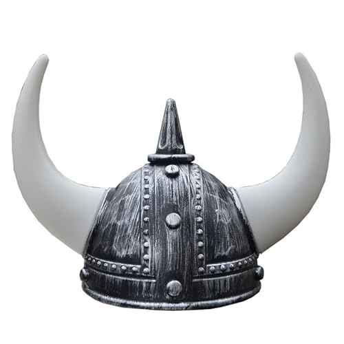 AOpghY Viking Hut Klassische mittelalterliche Helm lebensechter Wikingerhelm mit Hörnern Erwachsenen Partyhüte für Halloween, Kostümparty, Argenthüte von AOpghY