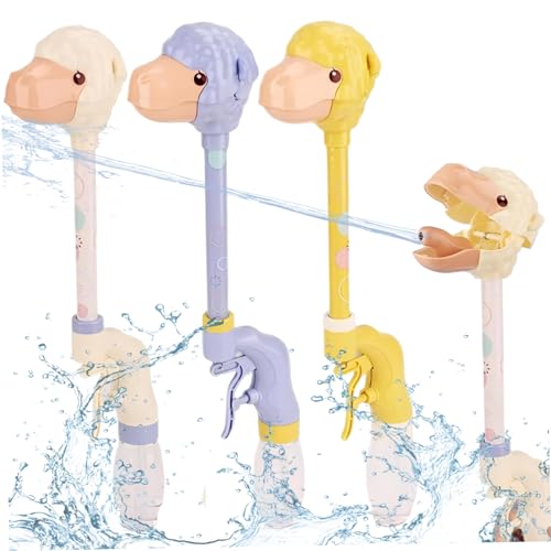 AOpghY Wasser-Squirter für Kinder, 3pcs Longneck-Cartoon Alpaka-Wasserpistole, Press-On-Super Soaker-Wasserpistole mit Nicht-Slip-Griff, Plastik-Wasserspielzeug-Wasser-Squirter für Kinder von AOpghY