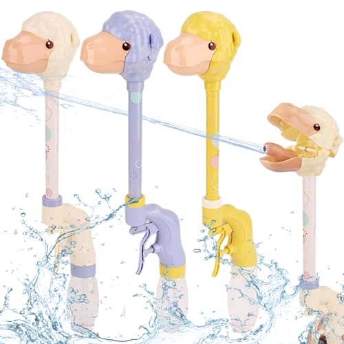 AOpghY Wasser-Squirter für Kinder, 3pcs Longneck-Cartoon Alpaka-Wasserpistole, Press-On-Super Soaker Wasserpistole mit Nicht-Slip-Griff, Plastikwasserspielzeug Mini-Wasserpistole von AOpghY