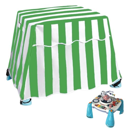 AOpghY Wassertischabdeckung, Sonnenschutz für Kinder Wassertabelle mit Befestigungsschnalle, grün weißer Streifen -Kleinkind -Spielzeug Deckung mit Griff 36.6x21.7x25.2 Outdoor -Spiele und Spielzeug von AOpghY