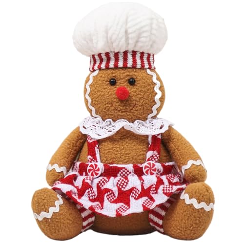 AOpghY Weihnachtsgingerbread Mann Plüsch mit Hut - süßes Lebkuchen -Stofftier für Urlaub, Weihnachtsdekorationen und Feiertagsgeschenke (Mädchen) Süßes Plüschspielzeug von AOpghY