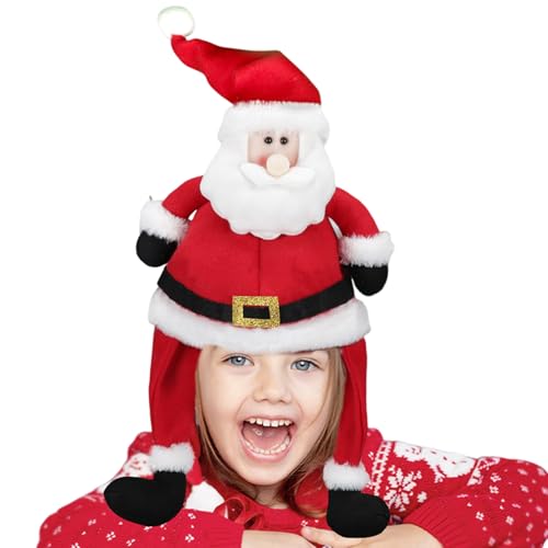 AOpghY Weihnachtshut, süßer 3D -Weihnachtsmütze mit langem Bein, 11,8x25.2 Dicke Polyester Weihnachtshüte Urlaub und Maskerade -Kleidungszubehör von AOpghY