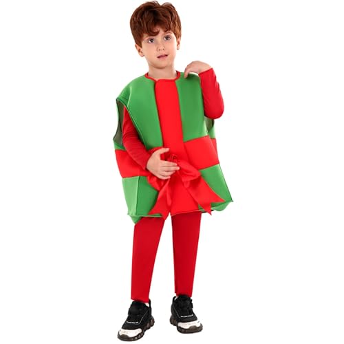 AOpghY Weihnachtskostüm für Kinder, lustige Cosplay -Kostüm und Strampler, Polyester -Weihnachts -Outfit, Ferien- und Maskerade -Dress -Supplies von AOpghY