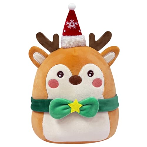 AOpghY Weihnachtspuppe, süße Weihnachtskuscheltiere, 10 Zoll dekorative Weihnachtsplüschtiere, Weihnachtsfigurenpuppe, Weihnachtsfeier-Ornament-Geschenk, süßes Elch-Plüschtier von AOpghY