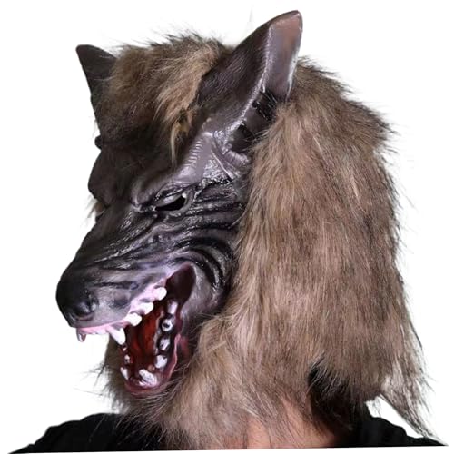 AOpghY Werwolf Maske Vinyl PVC Scary Halloween Maske Eingröße gruselige Wolf Kostüm Horrormaske mit Lüftungslöchern Cosplay -Werwolf Dress Up Maske Kleidungsmittel von AOpghY