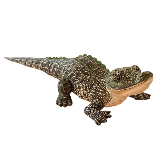 Alligator-Plüschtier, 99,1 cm, Krokodil-Plüschtier mit kurzen Gliedmaßen, langem Schwanz und großen Augen, aus Baumwolle gestopft, Alligator-Plüschtier, grün, Neuheit und lustiges Spielzeug von AOpghY