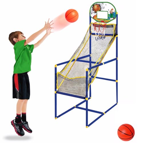 Basketball Arcade Game Indoor Set 4ft Kleinkind Basketball Hoop mit 1 Basketball, Indoor -Outdoor -Sport, Spiel Easy Seting Taddler Basketball Hoop Basketball Arcade Game von AOpghY