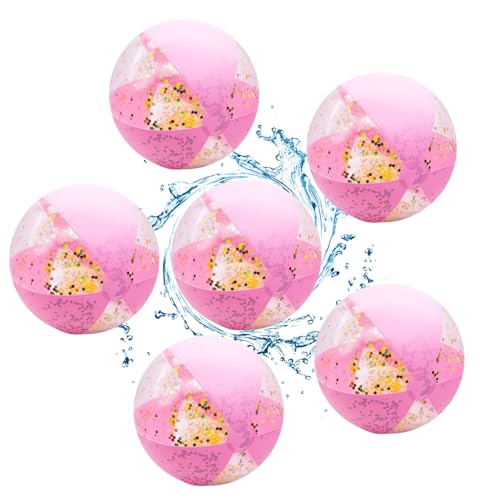 Beach Ball 6PCS Glitter Beach Bälle 14 '' aufblasbarer Strandball PVC Riesen Beachball mit Konfetti -Poolbällen leicht zu glitzernde Strandbälle aufblasen von AOpghY