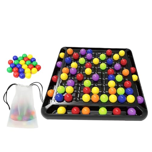 Brettspiele für Kleinkinder, Rainbow Ball Strategy Brettspiele, Schachbrettlernspielzeug mit 80 Regenbogenball, kreative Tabletop Family Games Party Games Arcade und Tischspiele von AOpghY