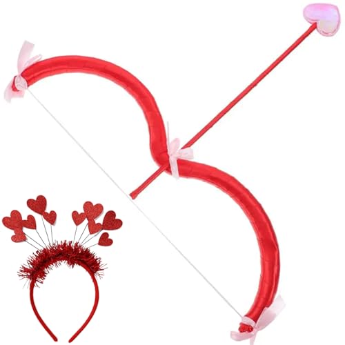 Cupid -Kostüm für Frauen Kinder, Cupid -Kostüm umfasst 15 -Zoll -Amorbogen und Pfeil, elastische Kopfbedeckung mit Herz -Cupid -Bogen und Pfeil von AOpghY