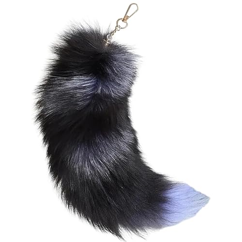 Fox Tail Realistic 16inch pelziger Schwanz Schlüsselbund Künstlicher Tierschwanz mit Verschluss dekorativen Therian -Schwanz für Schlüsselhandtaschen -Cosplay, Style1 Dress Up und Treps Supplies von AOpghY